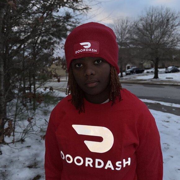 Reflective DoorDash Delivery Driver Hoodie Red Door Dash - Picture 14 of 15